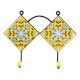 Turquoise Sunflower Ceramic Tiles Hook